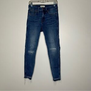 Madewell Blue Distressed Skinny Jeans